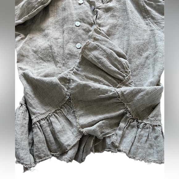 Magnolia Pearl Linen Love Jacket Cardigan Lagenlook Boho Cottagecore Made in USA - Picture 12 of 16